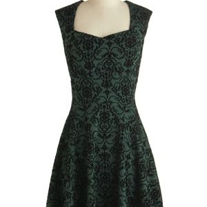 Modcloth "The Pine Room" Forest Green Dress